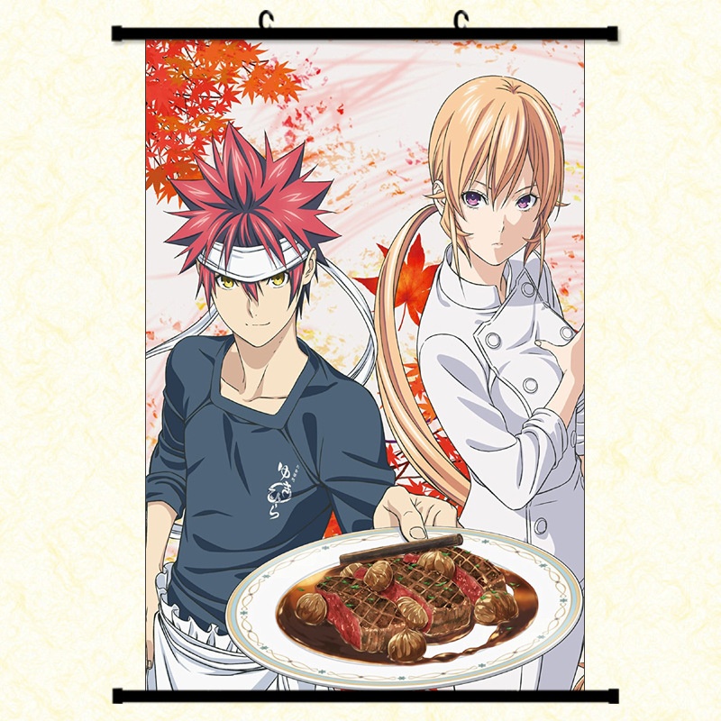 Food Wars!Shokugeki no Soma Nakiri erina Yukihira Fabric Wall Scroll poster cosplay Home Decor Gifts Painting Fabric Wall Scroll poster cosplay Home Decor