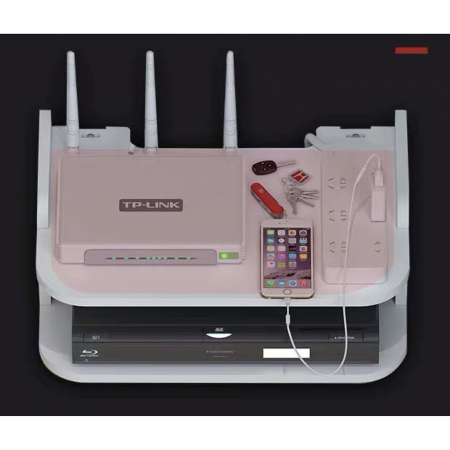 TV Top Shelves Router Rack Under Floating TV Shelf, Wall Mount WiFi