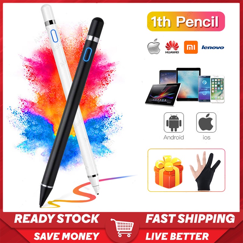 Active Capacitive Round Cover Stylus Pen Silicone Head Touch Screen For ...