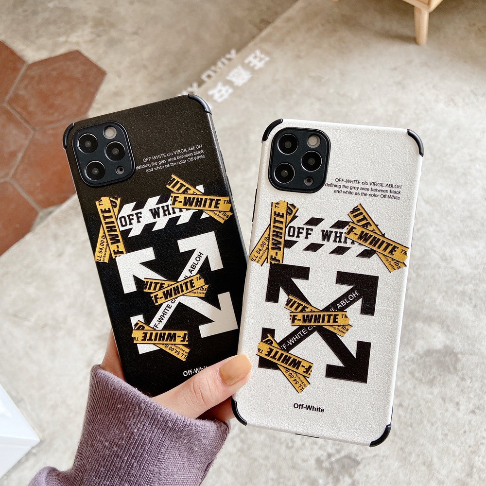 Off White Leather Casing Iphone 13 12 12 Pro Max 11 Promax 7 8 Plus X Xr Xs Max Soft Tpu Silicone Phone Cover Case Shopee Philippines