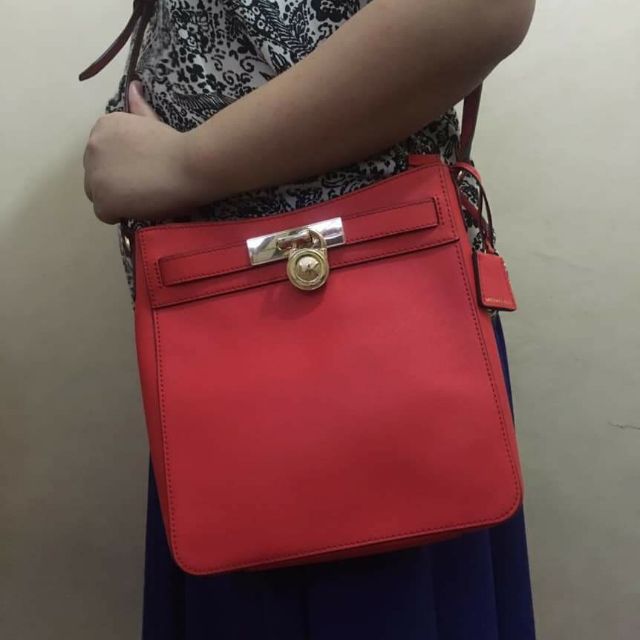 michael kors hamilton bag red