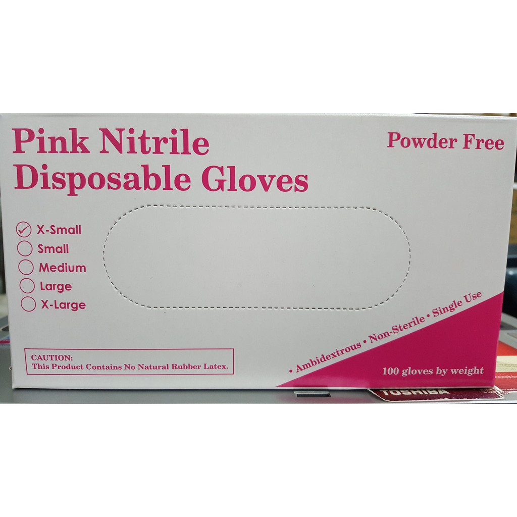 pink disposable gloves