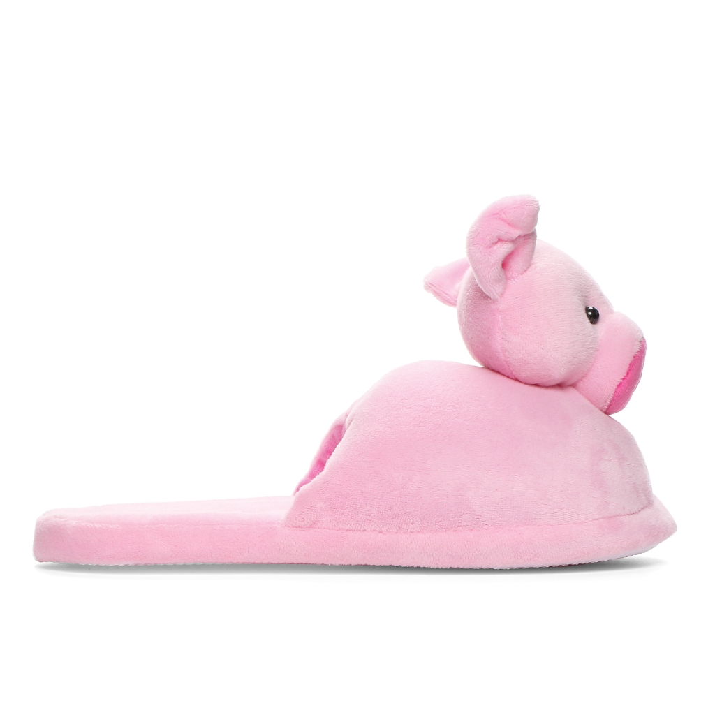 Sm Accessories Ladies Plush Pig Bedroom Slippers In Pink