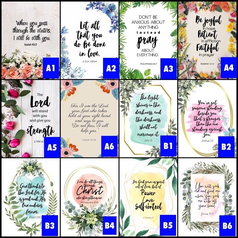 Wall Decor A4 size - Bible Verses (Laminated, Sintra Board) | Shopee ...