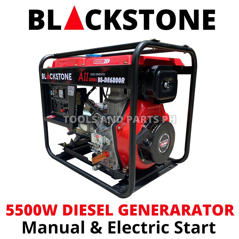 BlackStone Diesel Generator 5500W Electric Push Start Battery BS