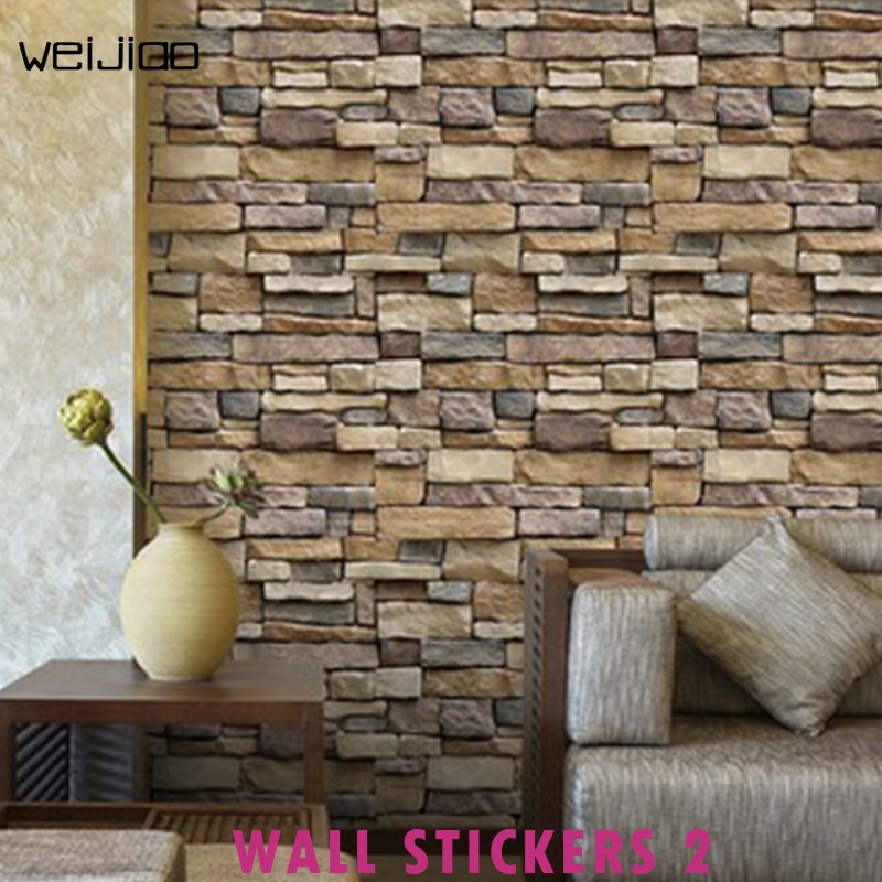 3D Wall Paper Brick Self-adhesive Sticker Wallpaper Decor | Shopee