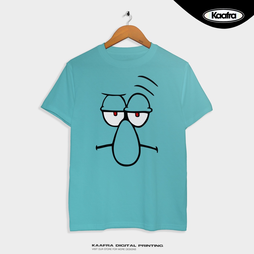 SQUIDWARD Face T-Shirt (SPONGEBOB SquarePants Tee) Premium Pool.Green ...