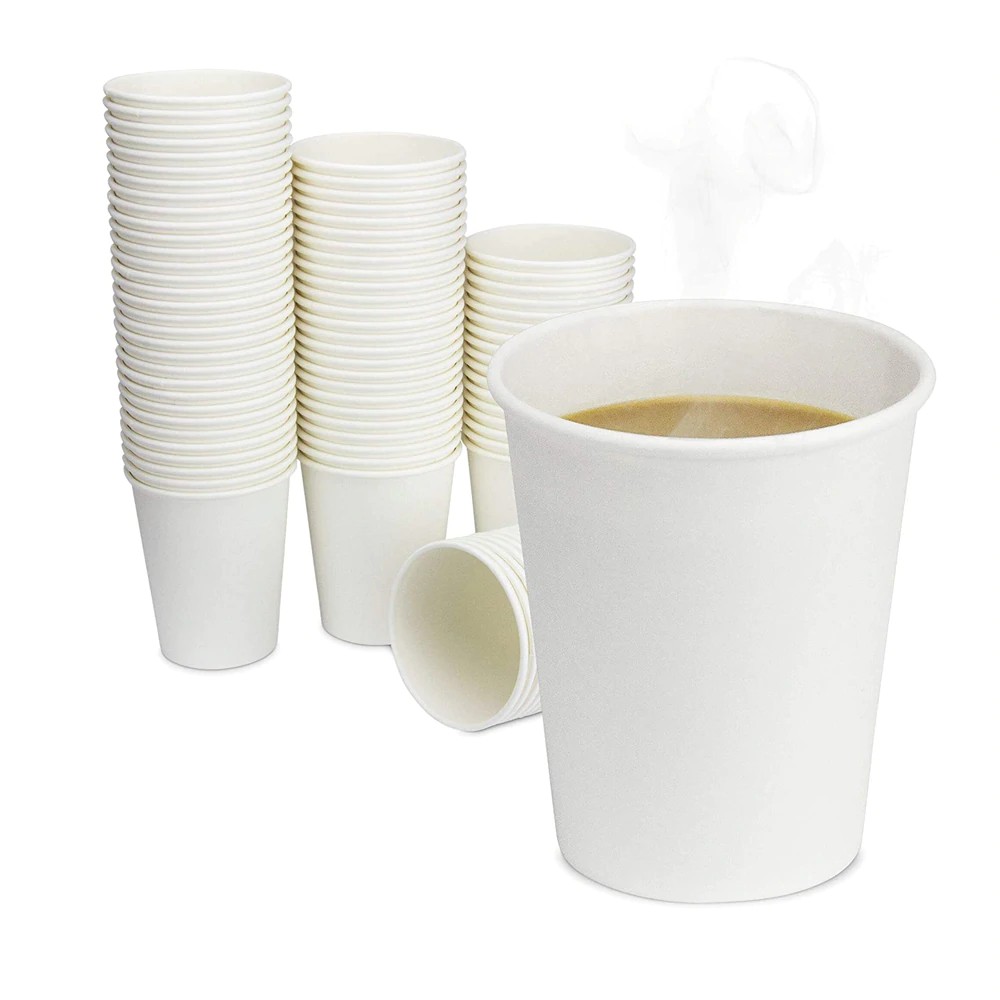 25PCS White Paper Cup Disposable Tea Milk Cup Coffee Cup Party Supplies