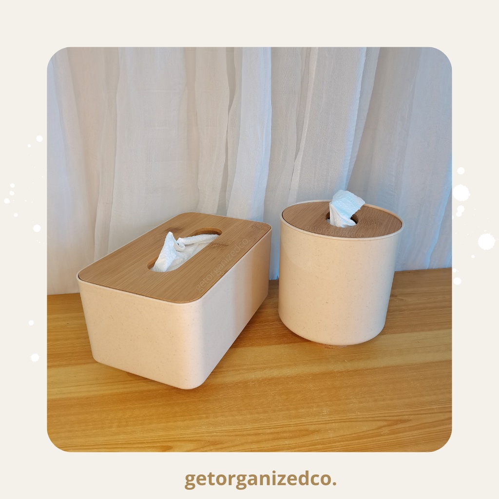 Bamboo Tissue Holder Minimalist Wooden Lid Rectangular Tissue Holder