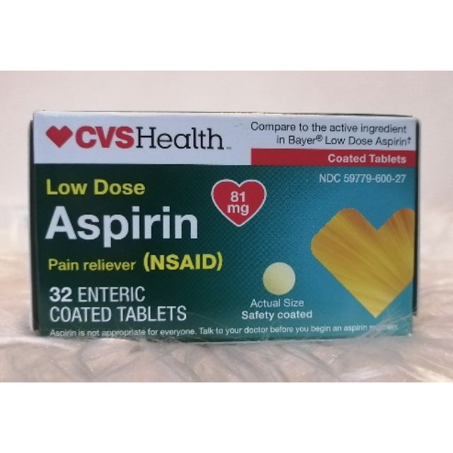 CVS Low Dose Aspirin (32 Enteric Coated Tablets) Shopee Philippines