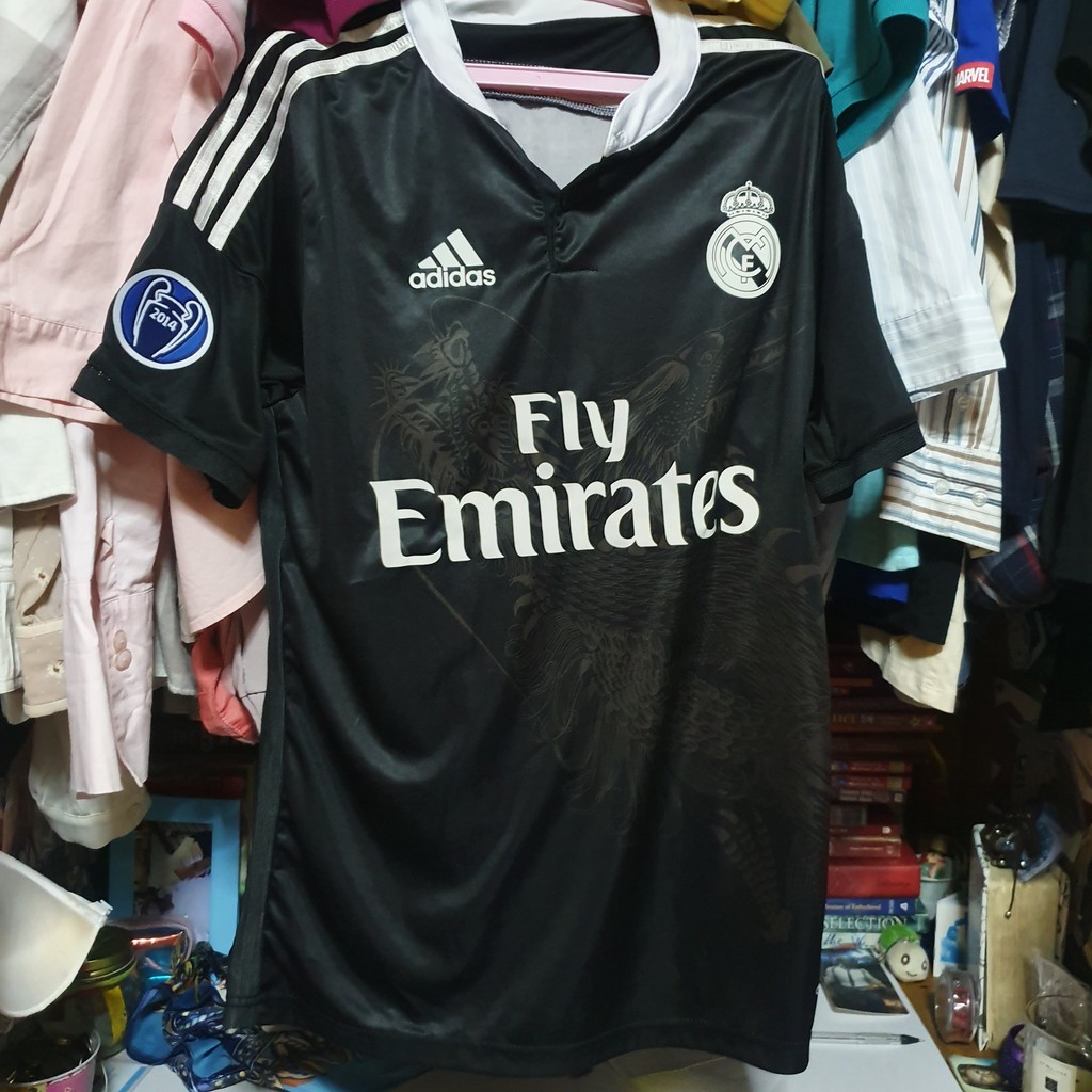 Black 2014 Real Madrid Kit Fly Emirates 