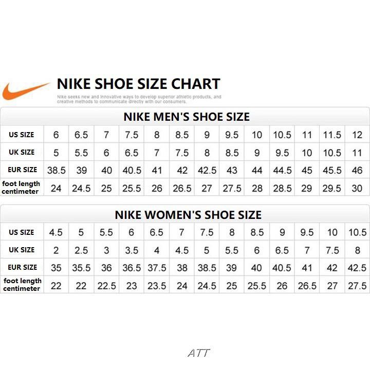 nike us men's size chart