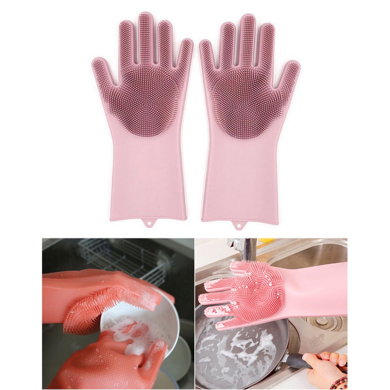 dishwashing gloves with scrubber