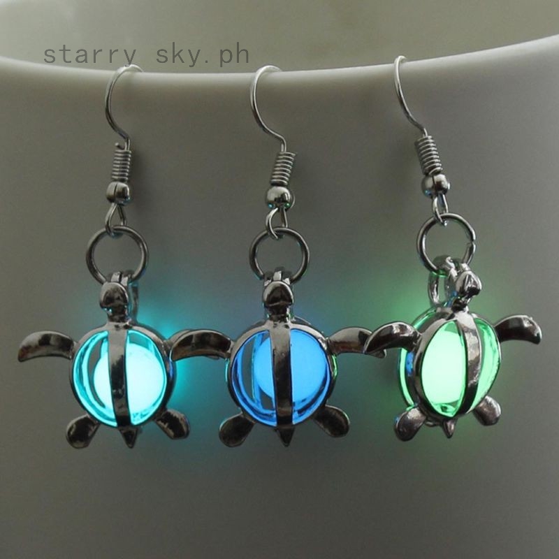 blue glow in the dark earrings