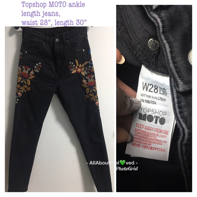 topshop jean sizes