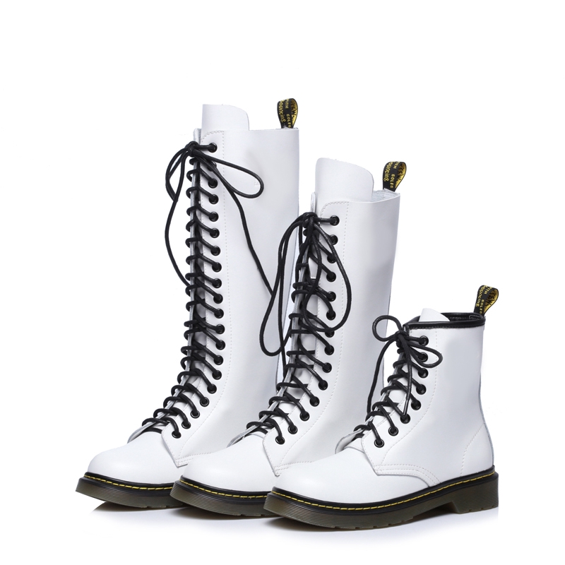white trendy boots