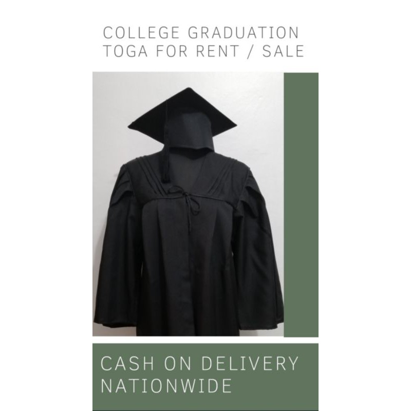 Color Black College Graduation toga unisex Shopee Philippines