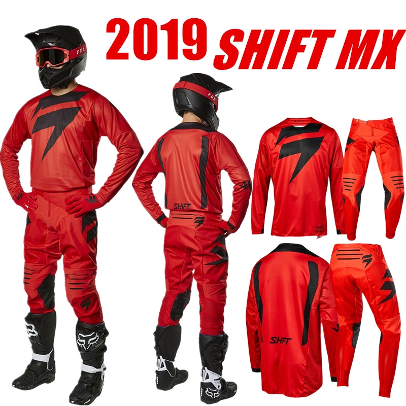 red and black dirt bike gear