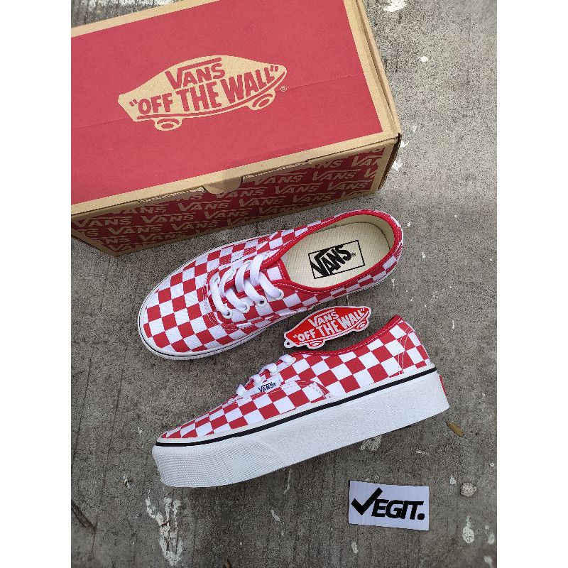 vans authentic platform red