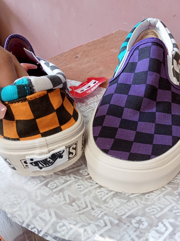 vans purple and black checkered