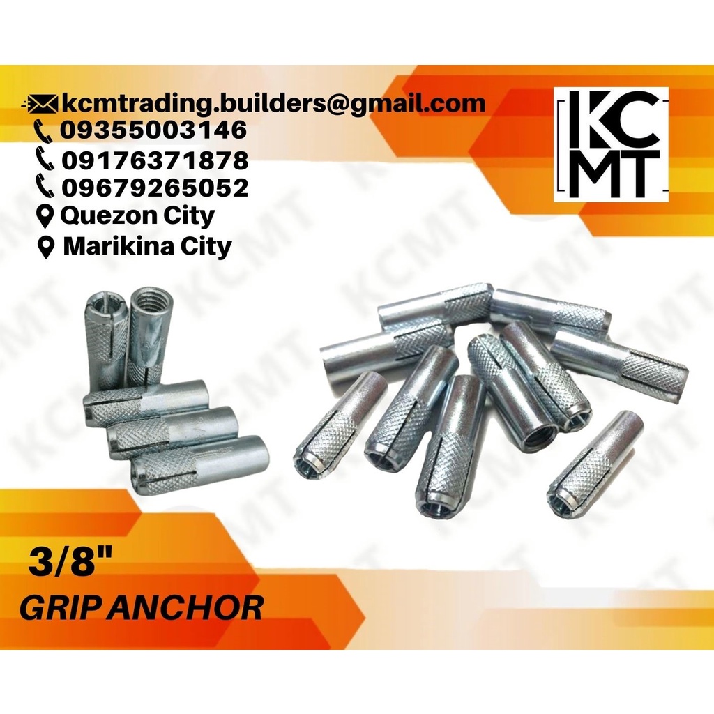 Grip Anchor/DropIn Anchor/Anchor Grip Expansion Bolt 3/8 Shopee