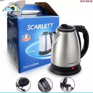 Original Scarlett Stainless Steel Electric Heat Kettle 2.0 Liters Easy to use and Fast Boiling Easy