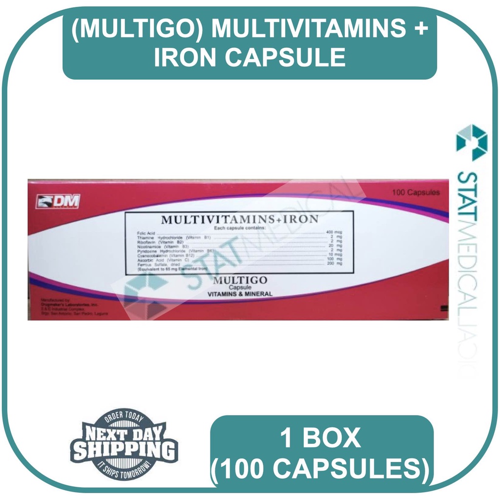 Multigo Multivitamins + Iron Capsule [100 capsules] (formerly Multigrow