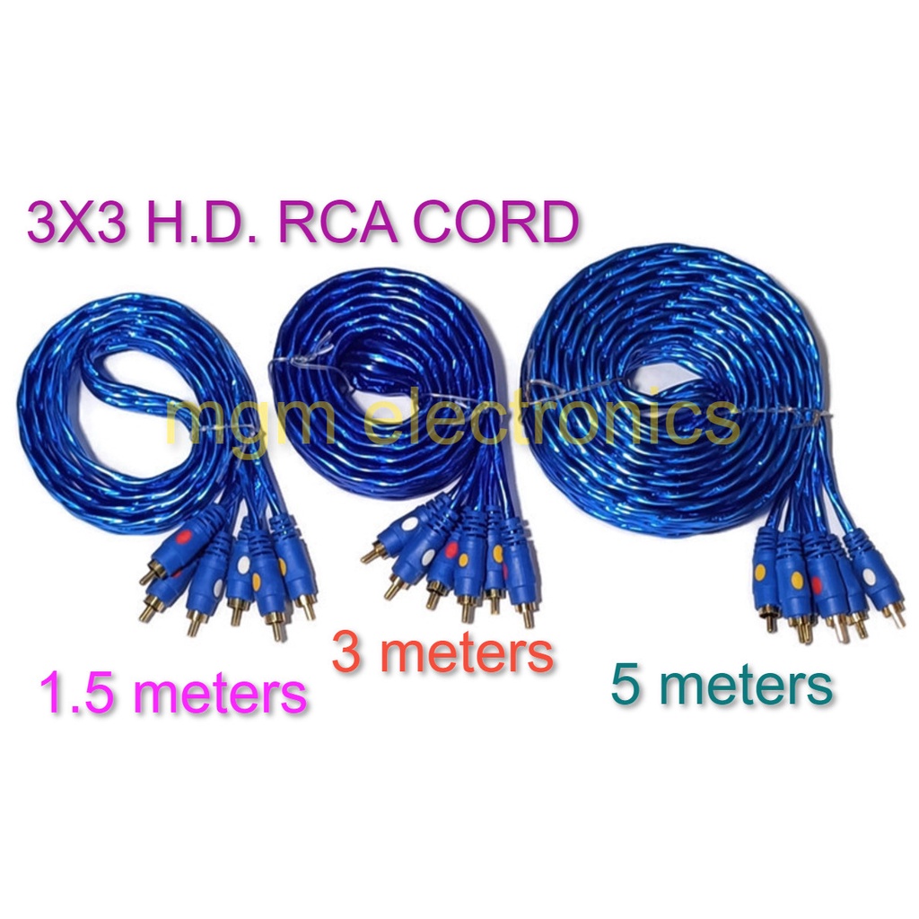 RCA CORD 3X3 HEAVY DUTY Q626LK Audio/Video Cable 1.5M, 3M, 5M