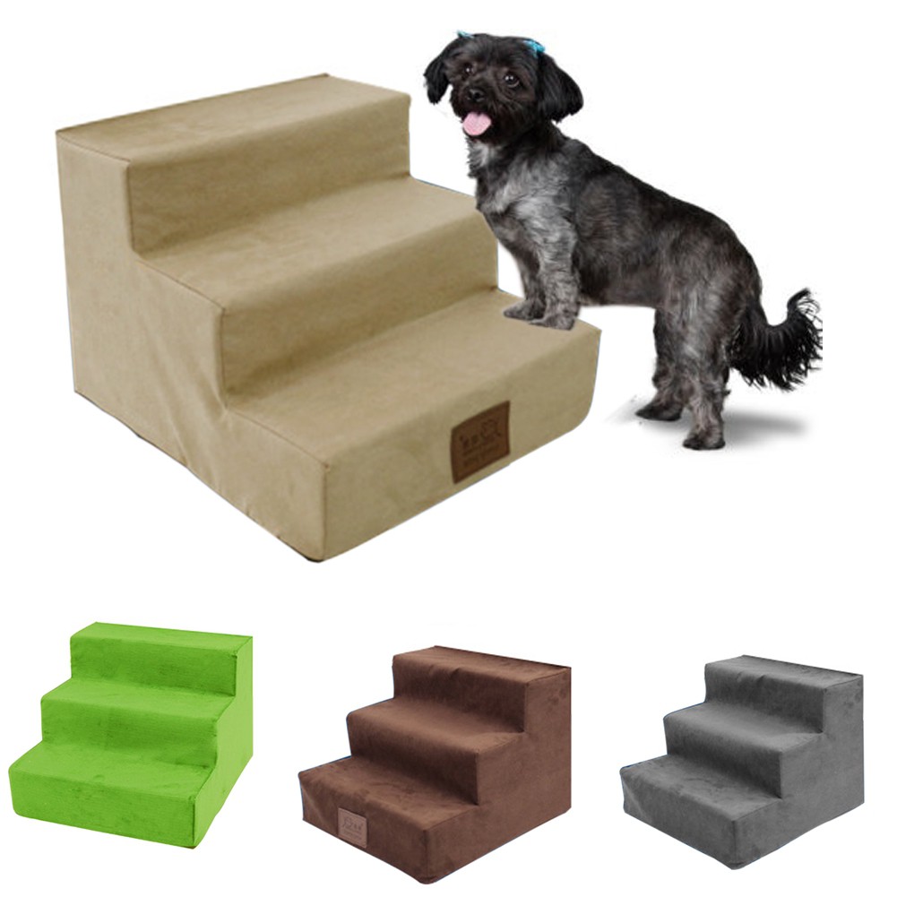 3-Step Dog Pet Stairs Indoor Ramp Portable Folding Puppy Cat Ladder Bed ...