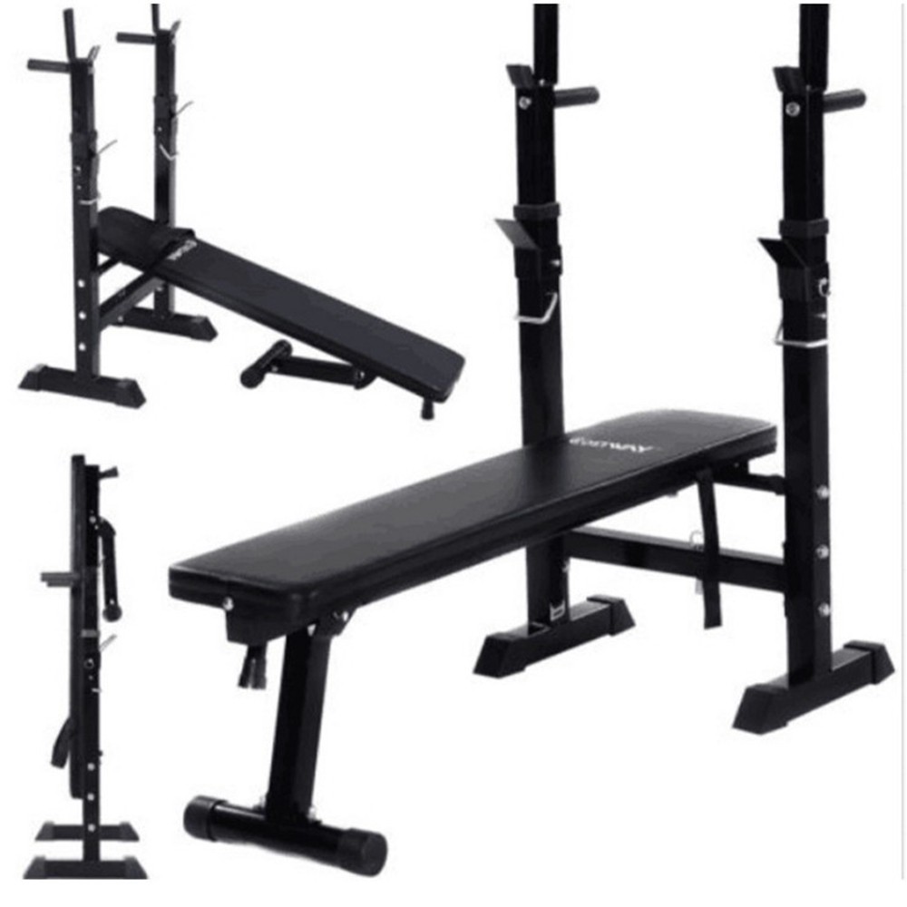 New Folding Weight Bench w/rack weightlifting adjustable no included