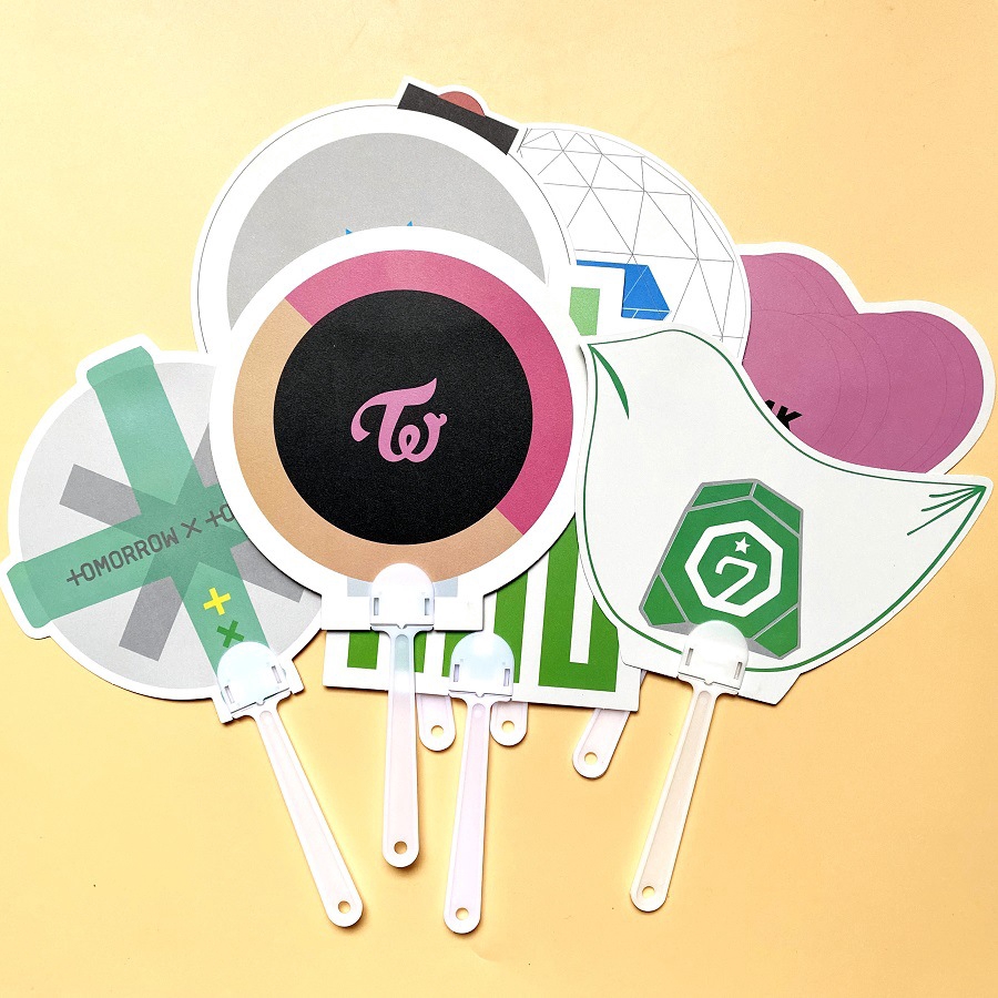 Kpop Fan Bts Txt Blackpink Twice Got7 Seventeen Hand Stick Plastic Fan Shopee Philippines