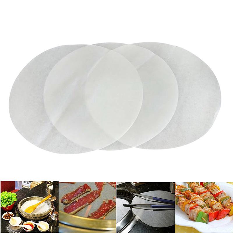 100Pcs Non-stick Round BBQ Paper Baking Sheets 11 Inch Barbecue Tin Foil Paper for Grill Line Cook Outdoor BBQ