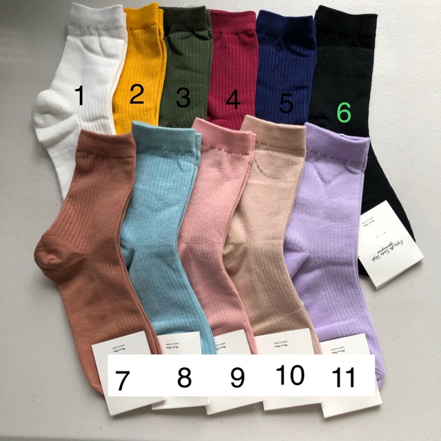 Korean Socks - Basic Socks - Plain Socks - Iconic Socks | Shopee ...