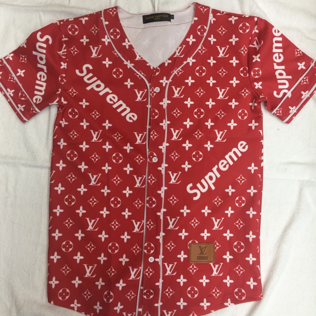 louis vuitton x supreme baseball jersey