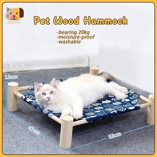 Cat Bed Wood Pet Camping Solid Bed For Dog Detachable Portable Washable Cat Dog Hammock