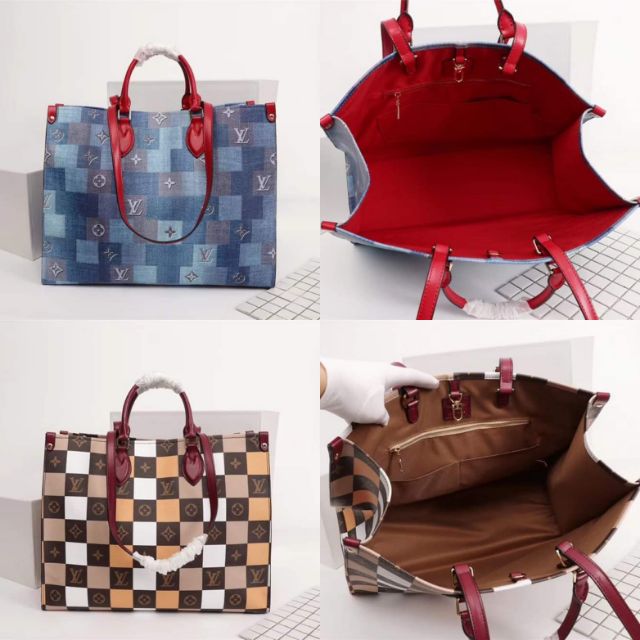 louis vuitton red tote bag