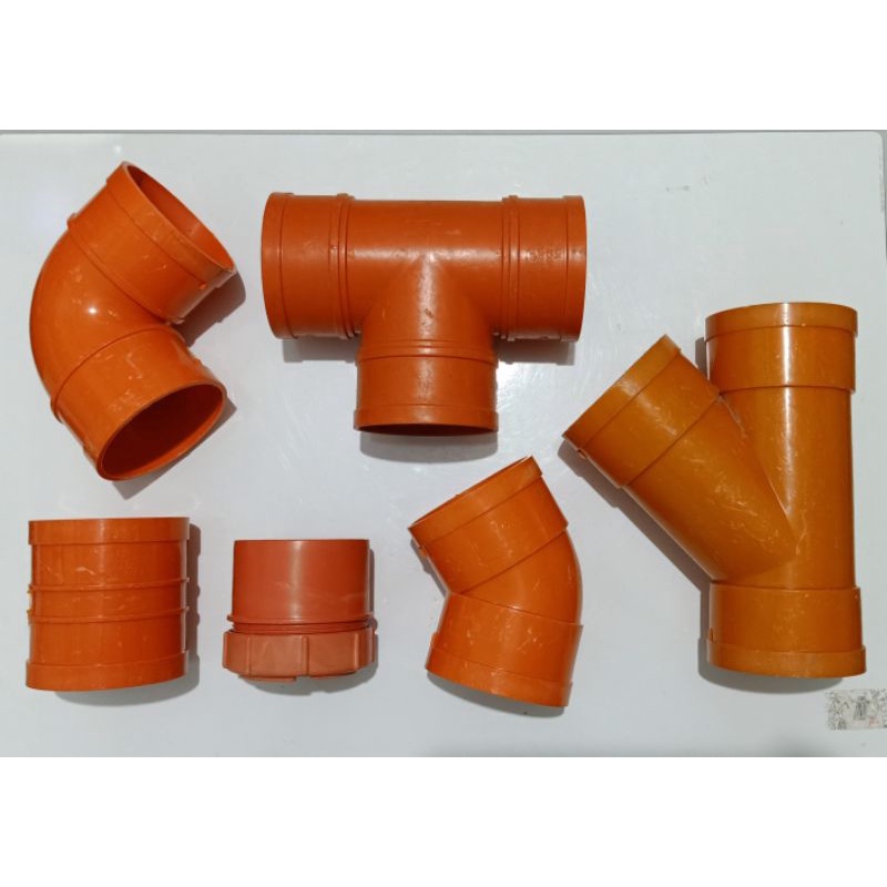 PVC Pipe Orange Fittings 3" Elbow, Tee, Coupling, Cleanout, Wye and