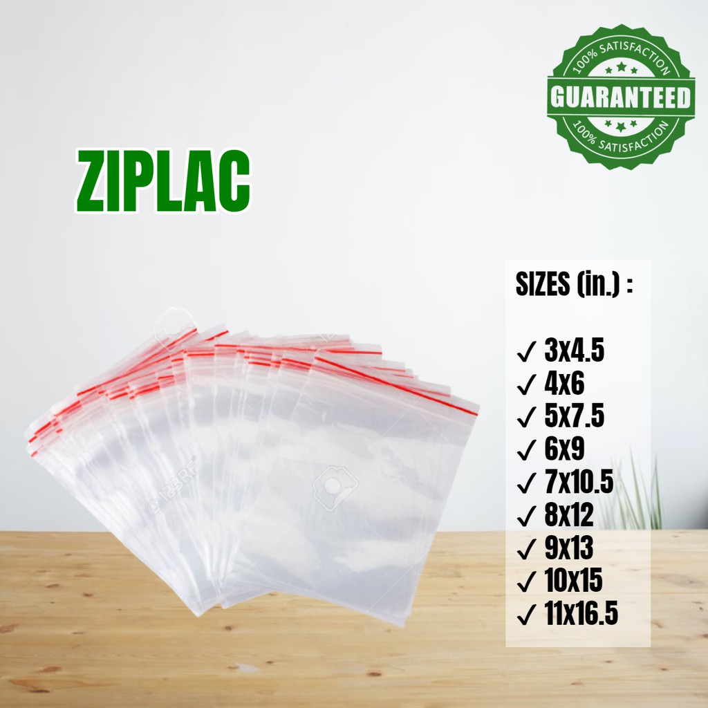 100pcs Zip lock Bag Resealable Bag Ziplac 3X4.5 4X6 5X7.5 6X9 7X10.5