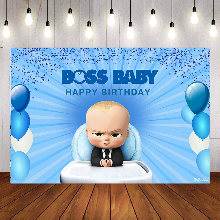 Boss Baby Blue Balloons Bakcdrop For Baby Shower Birthday Party Blue Balloons Backgrounds Custom Name Photo Shopee Philippines