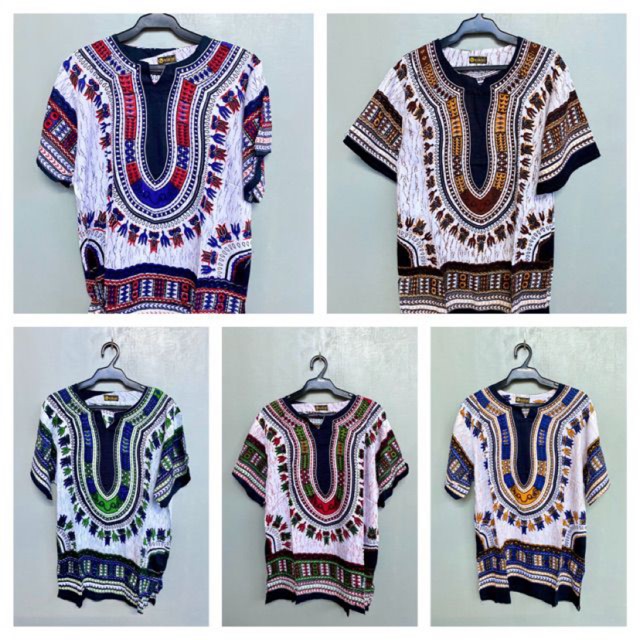 Indian White Dashiki Shirt/Batik/Bohemian/Boho/Ethnic/African | Shopee ...