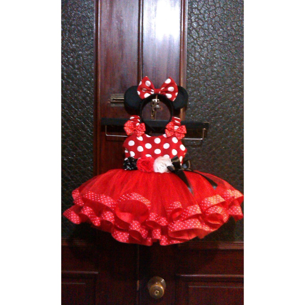 red and white polka dot skirt minnie mouse