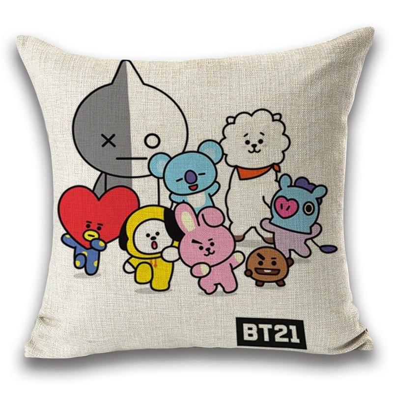 Kpop BTS Bangtan Boys Linen Pillow Case Car Sofa Waist ...