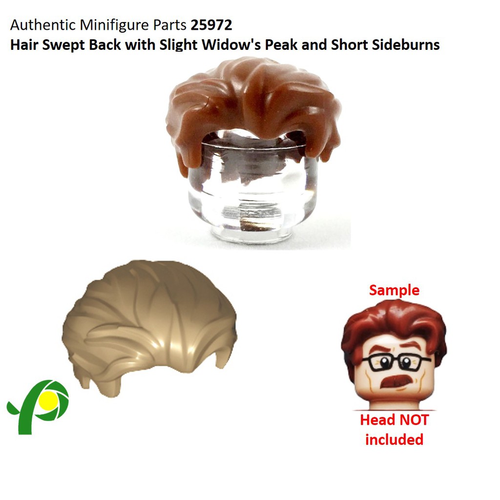 LEGO Minifigure Parts 25972 Hair Swept Back Slight Widow Peak Short  Sideburns Sold per piece | Shopee Philippines