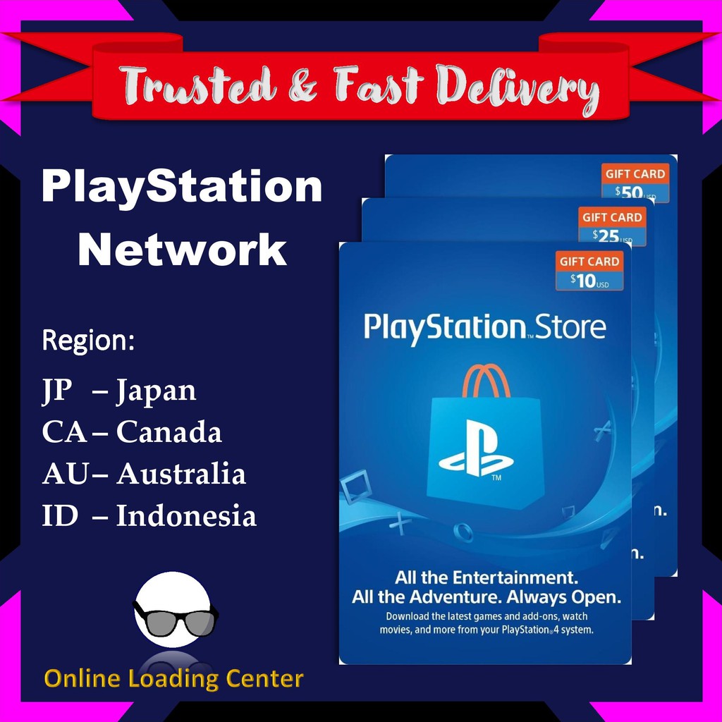 Playstation Network Psn Gift Card Jp Ca Au Id Shopee Philippines