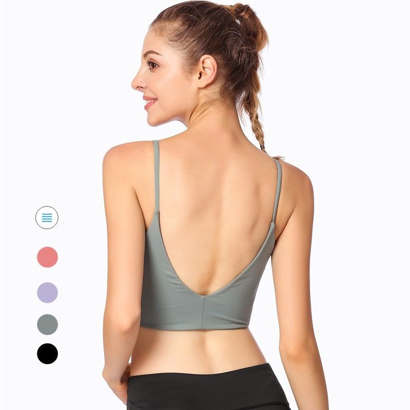 skinny strap sports bra