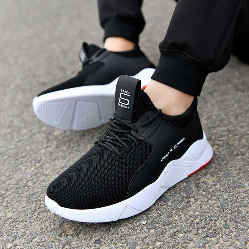 black shoes with white sole