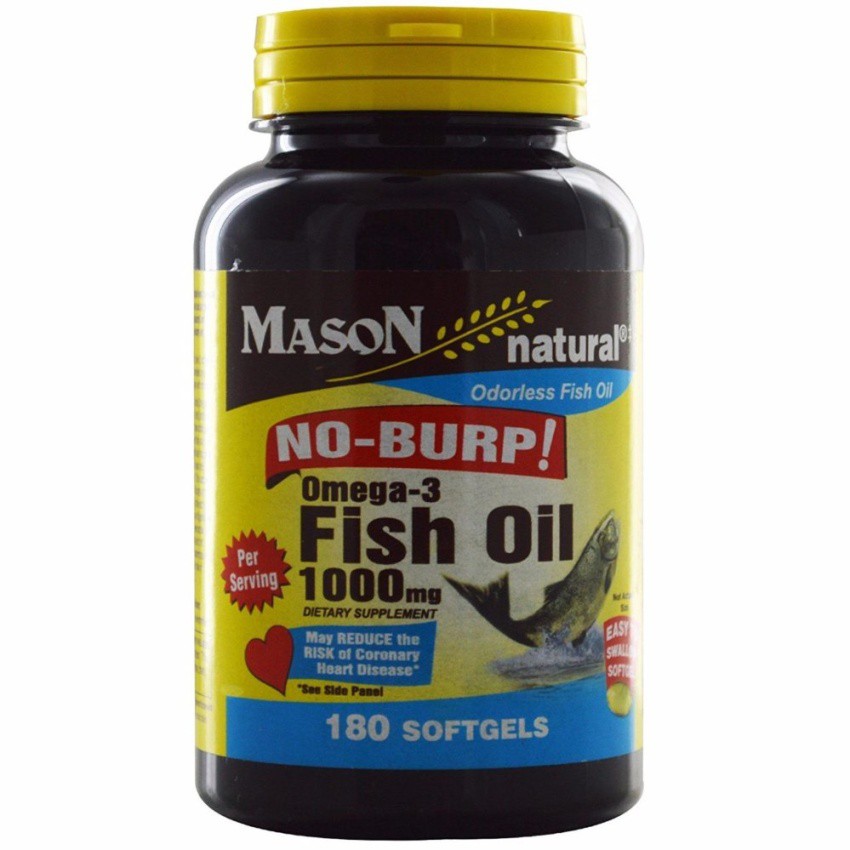 Fish Oil Omega 3 No Burp 1000 mg 180 Softgels Mason Shopee Philippines