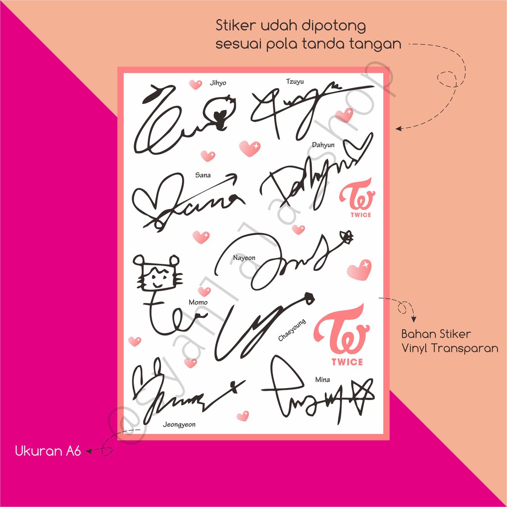 Black Color Vinyl Kpop Twice Signature Stickers For Fans Shopee Philippines