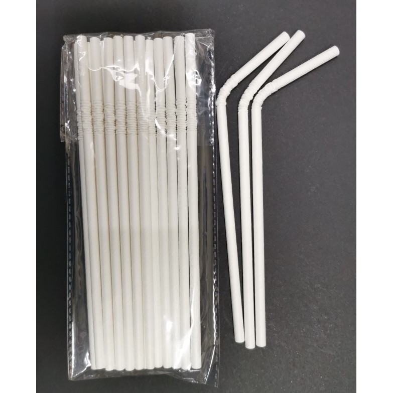 Paper Straw (Bendable) Plain white color (not individually wrapped
