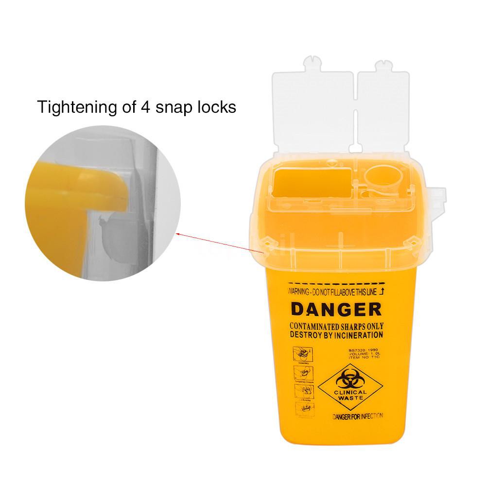 Tattoo Waste Box Medical Waste Bin Needle Waste Box Trash Container with Lid